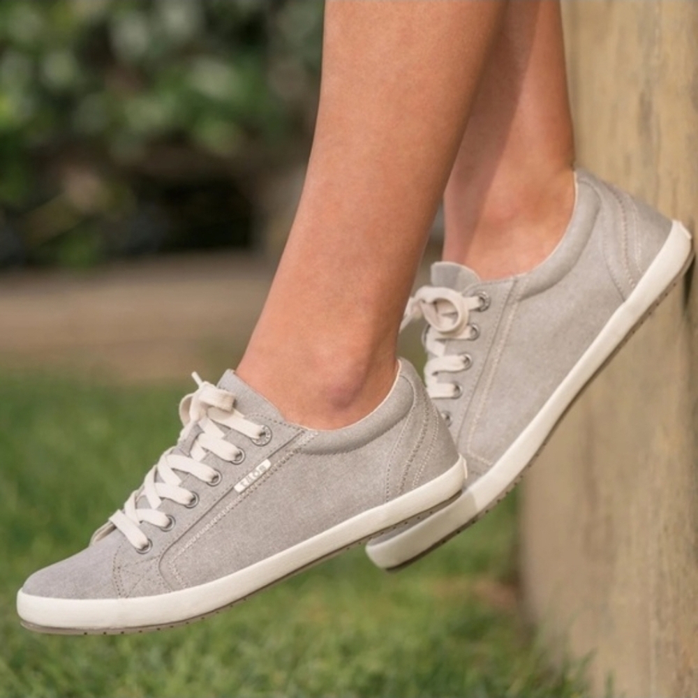 New Women Taos Star Casual Sneaker Grey Wash Canvas 12844 GRY 8 W Ortho Friendly